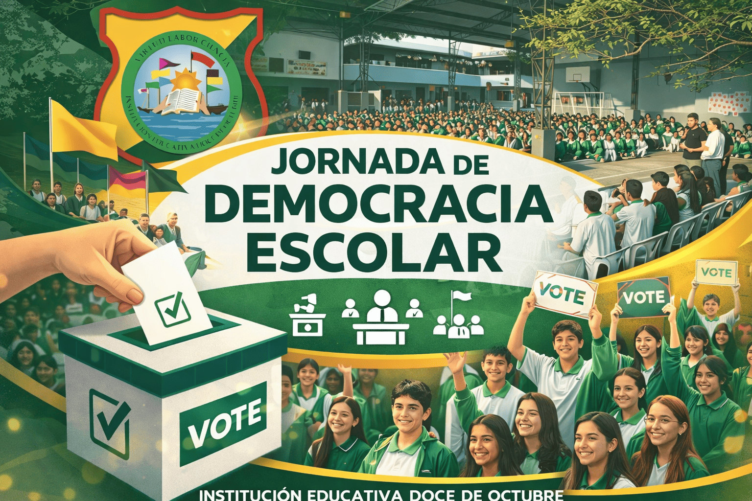 El pasado viernes 13 de marzo se llevó a cabo con gran participación la Jornada de Democracia Escolar 2026 en la Institución Educativa Doce de Octubre.